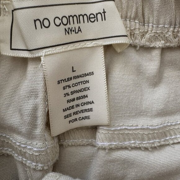 No Comment Shorts Womens Size Large Cotton Blend Beige Neutral Khaki - Picture 3 of 4